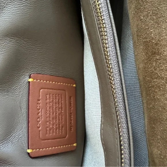 Coach Tabby 26 Tan Suede Quilted Shoulder Bag - Picture 4 of 5